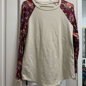 Floral sleeve t